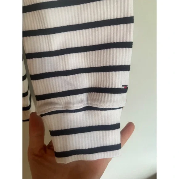 NWT Tommy Hilfiger Striped Puff Sleeve Top Preppy Coastal Chic S - Picture 3 of 7